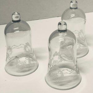 Home Interior Homco Votive Cups Heart & Ribbons Etched Votive Cups 5" Set of 3